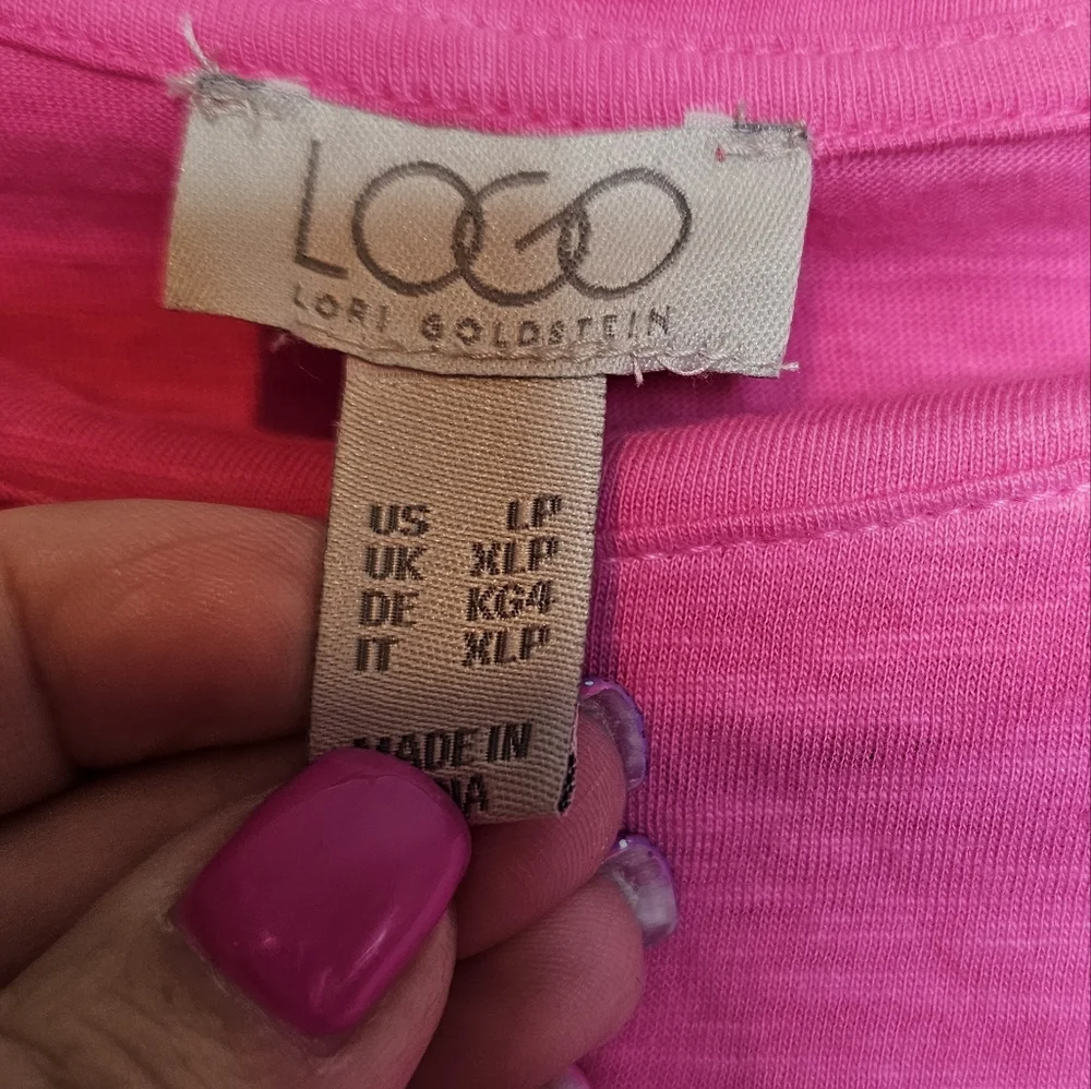 LOGO by Lori Goldstein Pink Tie Dye Boatneck Dress - Picture 8 of 11